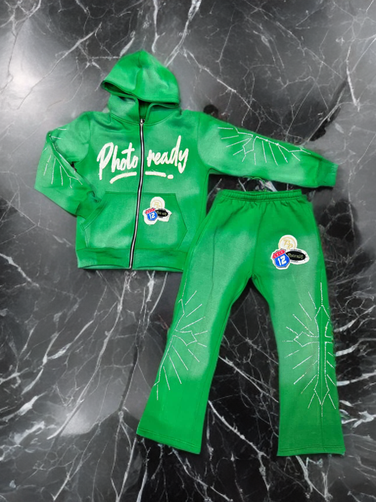 Green Hoodie & Sweatpants Set